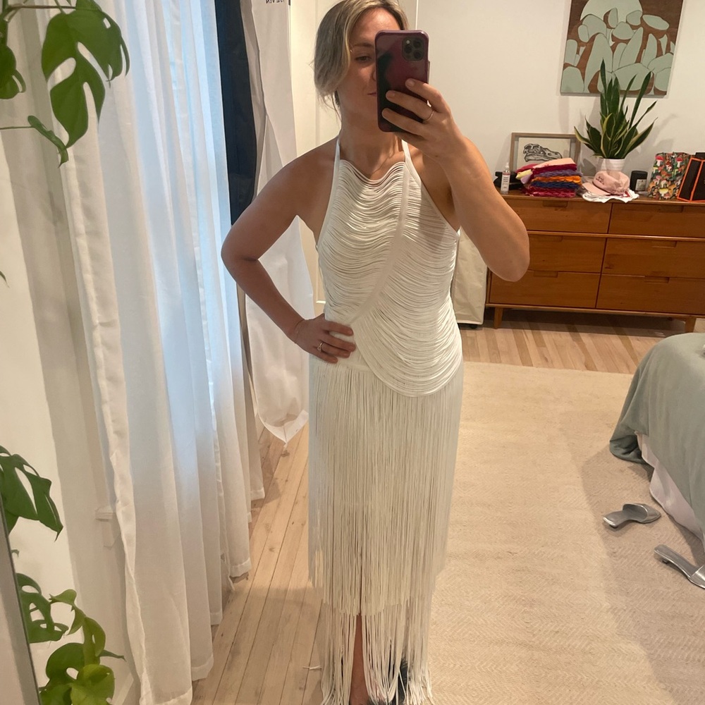 Herve Leger Alabaster Dress